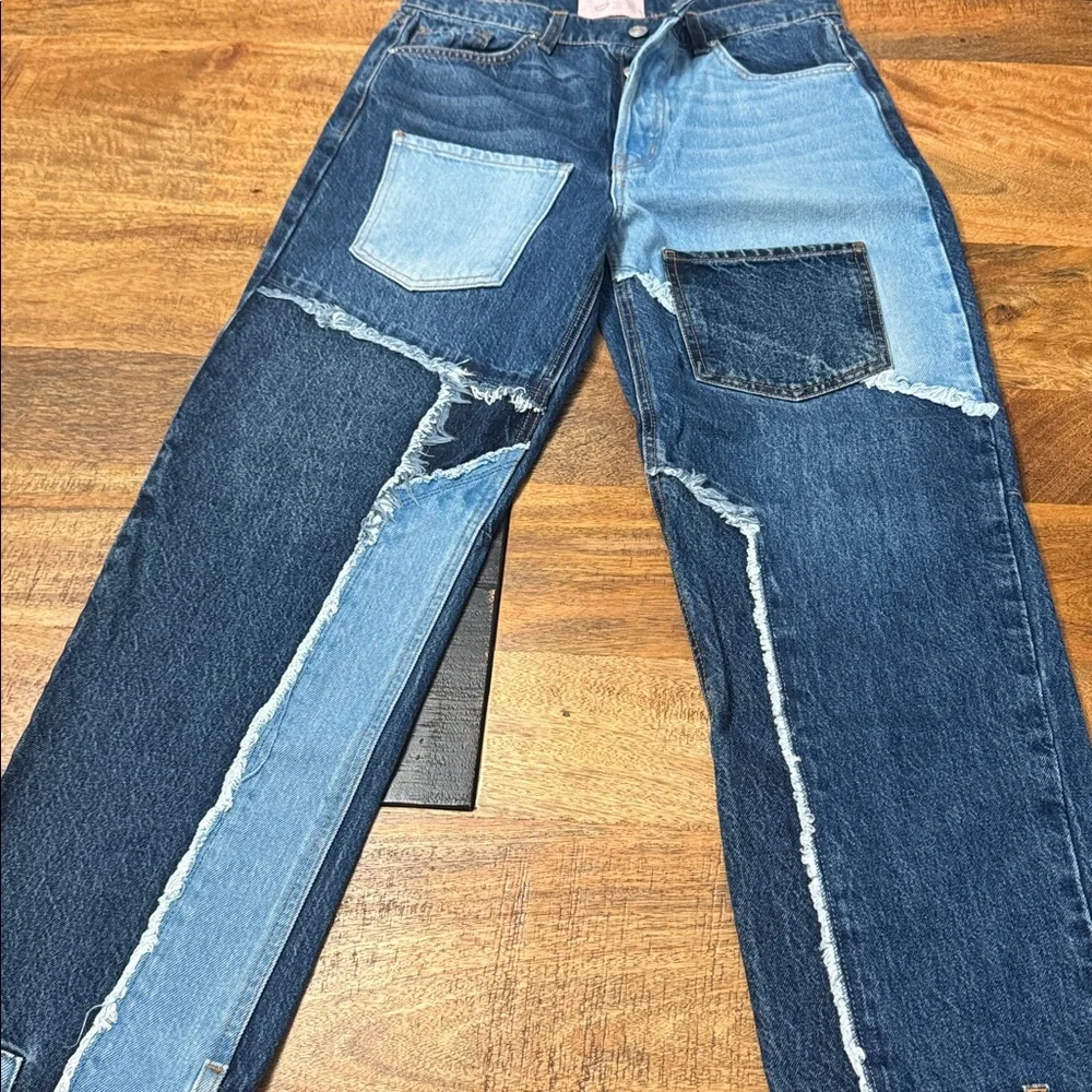 Revice Matchmaker high rise patchwork straight leg jeans Love at First Sight - Picture 5 of 12